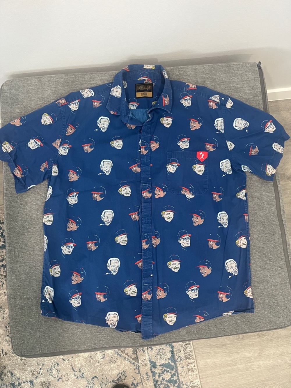 Major League - Baseballism Navy Short-Sleeve Printed Button-Down Shirt